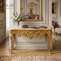 Furnitur EKAR |   Meja Konsol Marmer Berlapis Emas Megah Versailles