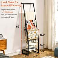 Porte-serviettes et support de rangement multi-usages à 5 niveaux en métal, facile à assembler pour chambre, placard et organisation domestique