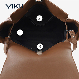 Borsa a Spalla in Vera Pelle di Lusso per Donna, <span class=keywords><strong>Design</strong></span> di Marca Famosa, Personalizzabile con Logo, Produzione ODM all'Ingrosso da YIKU Guangzhou - Product Image 3