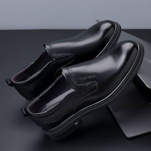 Chaussures habillées de printemps pour hommes en cuir véritable, style britannique, décontractées, respirantes, de haute qualité, type Derby, à enfiler - Product Image 5