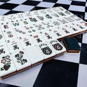Luxury Modern Acrylic Anti-Fading <b>Mahjong</b> Tile <b>Set</b> with Tiger Striped Design American <b>Mahjong</b> Artwork for 4 Players - Product Image 5