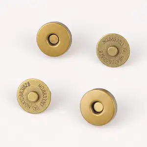 Venta al por mayor personalizado bolsa imán botón Snap 14mm botones a presión Botón de bronce para bolsos de cuero