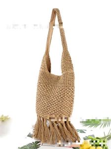 Tassel Rope Designer Straw <b>Bag</b> Fashion One Shoulder Pineapple Buckle Beach Handbag Braided Casual Women Summer <b>Bags</b> - Product Image 6
