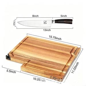 Cross-border Acacia Wood Double-sided Cutting Board, Household <b>Kitchen</b> Solid Wood Cutting Board for Fruits and Vegetables - Product Image 4