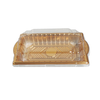 Barquette alimentaire JY-F2200 avec couvercle transparent, type plateau de service, boîte dorée jetable, plateau rectangulaire en plastique pour sushis