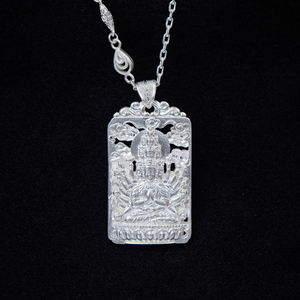 Dapat disesuaikan 999 perak Vintage Guanyin liontin kalung Tautan klasik aksesori Mode Pria Wanita hadiah dibuat kualitas tinggi - Product Image 3