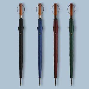 8ボーン木製ハンドル黒ゴム製傘ストレートポール傘カスタムロゴ在庫あり - Product Image 2