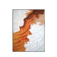 Peinture en relief 3D Impasto, Art mural abstrait aux tons orange, Cadre en alliage d'aluminium, Vente en gros, Écologique, Fait main, Poudre