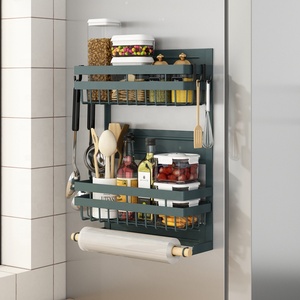 <span class=keywords><strong>Étagère</strong></span> magnétique multicouches pour <span class=keywords><strong>réfrigérateur</strong></span>, support mural multifonctionnel pour épices, cuisine, système de rangement - Product Image 5