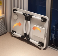 Table pliante pour ordinateur portable avec porte-gobelet, emplacement pour tablette et tiroir de rangement, bureau portable pour lit, canapé, maison, bureau