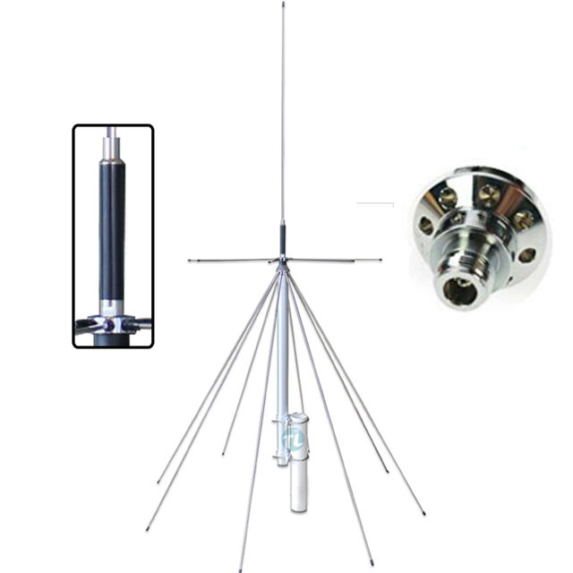 Scanner 25MHz-1300MHz Super Discone Antenna Wideband 50/144/430/904/1200 MHz UV for Outdoor Base Station Antenna