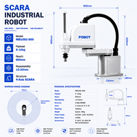 Robot Industrial SCARA de Alta Velocidad de 4 Ejes MB10SC-600, Carga Útil de 10 kg, Alcance de 600 mm, Control PLC para Clasificación y Recolección de Precisión