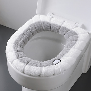 Thick Plush O Shaped Toilet Seat Cover Universal Soft Cushion For Autumn Winter Use Acrylic Fiber Material - Product Image 1