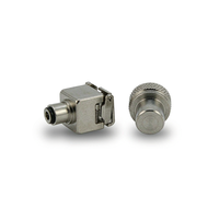 Adaptor Serat Optik LC Bare Fiber dengan Casing Kuningan Berlapis Nikel, Selubung Keramik Zirkonia, Adaptor Serat Optik Presisi 125um