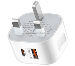 2025 Best Selling Type <b>C</b> 20W <b>USB</b> <b>C</b> Fast Charger <b>Plug</b> for iPhone Charger Adaptor UK EU US PD QC3.0 <b>USB</b> Wall Charger - Product Image 1