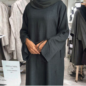 Robes élégantes pour femmes, nouvelles robes modestes pour l'Aïd, respirantes, abaya fermée, nœuds papillon, manches longues, poignets pour le printemps, l'été, l'automne, islamique - Product Image 3