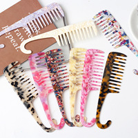 Peigne démêlant simple en acétate avec logo personnalisé, anti-statique, à dents larges, 20 cm, marque YIMENG FS-Y-001, vente chaude