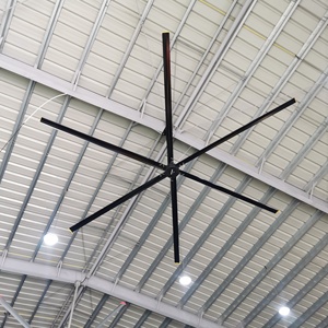 Ventilateur de plafond industriel à aimant permanent de grande taille, couleur noire, 24 pieds (7,3 m), moteur à économie d'énergie, pales en alliage d'aluminium et de magnésium, 1500 m - Product Image 1