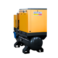Compresseur d'air à vis AC industriel 7,5 kW 10 CV sans huile, refroidi par air, stationnaire, 220 V monophasé, petit, silencieux, avec réservoir et moteur