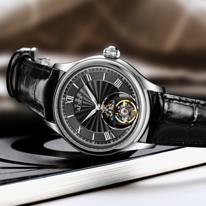 นาฬิกา AESOP Flying Tourbillon สำหรับผู้ชาย ระบบ Skeleton Tourbillon กลไกจักรกล นาฬิกาข้อมือผู้ชาย กระจกแซฟไฟร์ รุ่น 7041 แบบดรอปชิปปิ้ง - Product Image 2