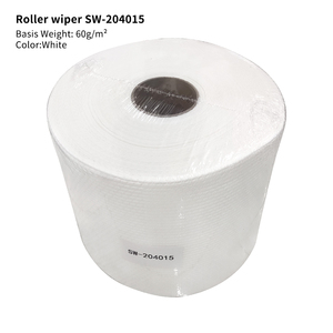 Paño de Limpieza Industrial Desechable de Alta Calidad, Sin Pelusa, de Pulpa de Madera, No Tejido, Blanco y Azul, Rollo Jumbo - Product Image 2