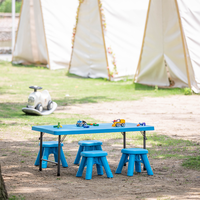 Ensemble de meubles de bureau pliables rectangulaires, table et chaise pour enfants, vente en gros, table en plastique