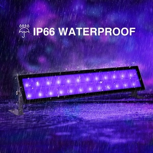 Lampe LED UV 395nm violette pour éclairage mural, projecteur noir, bande longue violette, Halloween, hanté, 48W, double rangée ultraviolette - Product Image 6