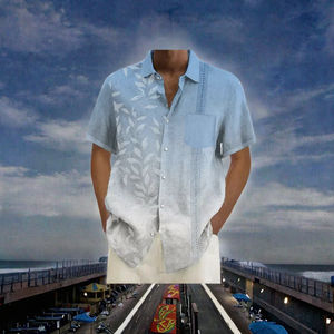 Camisa Hawaiana de Manga Corta para Hombre, Estampado Floral, Cierre de Botón, Transpirable, Estilo Casual, Moderno y a la Moda para Vacaciones - Product Image 3