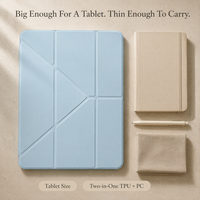 Casing iPad Pro 13 Inch Tipis, Folio Cover Tablet 2 in 1 TPU PC Soft Touch Matte, Stand Lipat, Custom OEM, Supplier Grosir