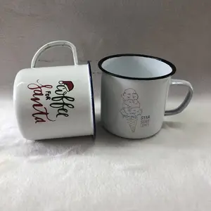 Enamel Coffee Mug 12oz Enamel Mug Private Label Tin Enamel Coffee Cup Sublimation Enamel Camping Mug 2mm Thickness