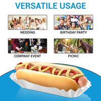 Emballage jetable 6 ''Nourriture Rectangulaire Blanc Cannelé Sandwiches Hamburgers Papier Hot Dog Plateau Maïs Chien Boîte À Emporter Corndog Box