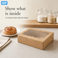 Boîte alimentaire personnalisée en kraft avec fenêtre transparente, emballage à emporter en carton ondulé