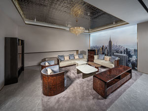 Sofá de cuero de lujo ligero italiano, combinación de Villa, sala de estar, muebles de laca de cuero de <span class=keywords><strong>Granada</strong></span> simples posmodernos - Product Image 3