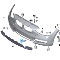 Pour BMW Série 3 F30 F31 F35 2012-2018 Support de pare-chocs avant à clipser PP OE 51117296329 Remplacement direct