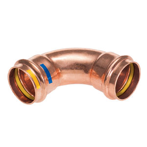 Raccord en cuivre à 90 degrés à sertir 12 mm pour tuyau d'eau et de gaz - Product Image 1