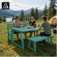 Table de camping en aluminium intelligente et portable pour le sport, avec bancs, légère, pour pique-nique en extérieur