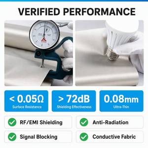 Tissu Faraday en cuivre et nickel <span class=keywords><strong>de</strong></span> 150 m, protection EMF, tissu anti-radiation, blocage du signal, pour housse d'ordinateur portable, pochette <span class=keywords><strong>de</strong></span> téléphone, <span class=keywords><strong>sac</strong></span> - Product Image 4