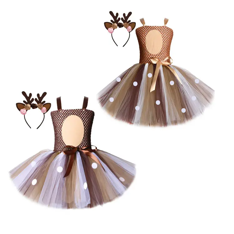 Beliebte Kinder Geburtstags feier Geschenk Flauschige Karneval Tutu Tanz kleid Weihnachts hirsch Kostüm Cosplay Kleine Mädchen Löwe Tutu Rock