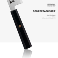 Konoll 210mm argenté teinture Kirisuke couteau japon HAP-40 Core couteau de cuisine haut de gamme avec manche en ébène