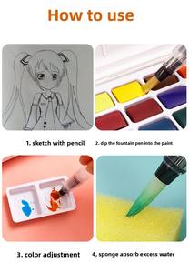 ชุดสีน้ำแบบแท่ง 36 สี สำหรับวาดภาพ ใช้งานง่าย พร้อมพู่กันสีน้ำ สำหรับ<span class=keywords><strong>นัก</strong></span>เรียน เด็ก ระบายสี - Product Image 4