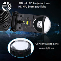 Accessoires de voiture RR, lentille de projecteur de phare, ampoule LED H4 Bi pour Mini H4, projecteur LED 6000k