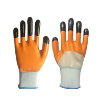 Gants de travail en nitrile lisses 3/4, double trempage, doigts renforcés