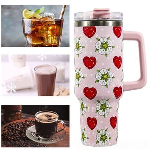 แก้วกาแฟเก็บความร้อนสุญญากาศ สแตนเลส ขนาด 40 ออนซ์ ลายการ์ตูนหัวใจ รุ่น K120 สำหรับผู้ใหญ่ พกพาเดินทางกลางแจ้ง เก็บอุณหภูมิได้นาน 12-24 ชั่วโมง สำหรับงานซับลิเมชั่น - Product Image 4
