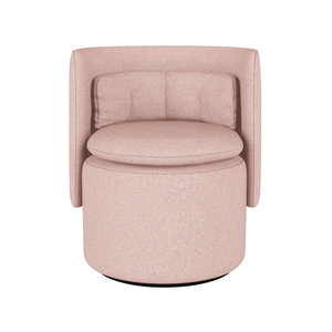Fauteuil de cocktail de luxe pivotant en velours et bois massif, design haut de gamme mi-siècle, pour salon et bar - Product Image 1