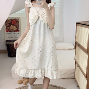 Abito <span class=keywords><strong>da</strong></span> <span class=keywords><strong>notte</strong></span> in stile principessa pigiama <span class=keywords><strong>da</strong></span> ragazza larga di media lunghezza in <span class=keywords><strong>cotone</strong></span> con fiocco grande per ragazze con <span class=keywords><strong>camicia</strong></span> <span class=keywords><strong>da</strong></span> <span class=keywords><strong>notte</strong></span> lunga - Product Image 6