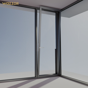 Wazzor Factory Venta directa Hotel Puertas y ventanas abatibles <span class=keywords><strong>de</strong></span> aleación <span class=keywords><strong>de</strong></span> aluminio <span class=keywords><strong>de</strong></span> doble panel moderno - Product Image 4