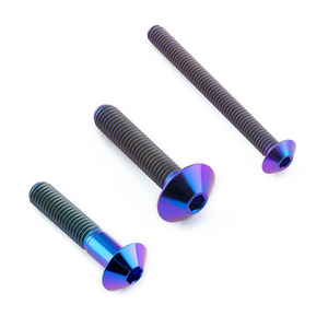 Pernos de Titanio para Volante <span class=keywords><strong>Volkswagen</strong></span> M7 de 24 mm, Juego de Pernos para Automóvil Nmax V2 Vw T, Eje Anodizado Ranurado, <span class=keywords><strong>Perno</strong></span> de Titanio Negro de Alta Resistencia - Product Image 2