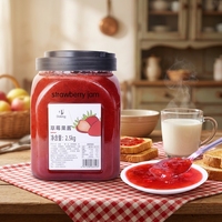 Pabrik doting sehat dan lezat 2.5kg Jam susu toko teh roti gelembung teh bahan mentah Jam stroberi