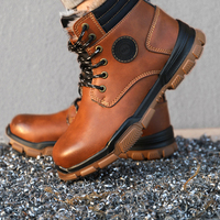 Chaussures Deltaplus pour hommes Bottes de sécurité pour le travail Chaussures de sécurité décontractées en cuir et chaudes pour l'hiver