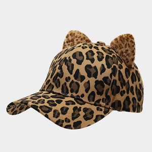 Casquette de baseball unisexe en sergé à imprimé léopard avec oreilles <span class=keywords><strong>d</strong></span>'animaux 3D mignonnes, style sportif et urbain, idéale pour les fêtes en parc à thème, chapeau de soleil ludique - Product Image 6
